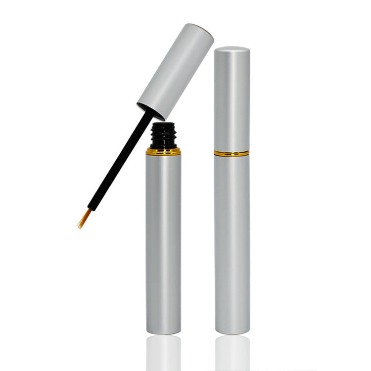 Densara Eyebrow and Lash Fiber Filler silver applicator tube, open and closed