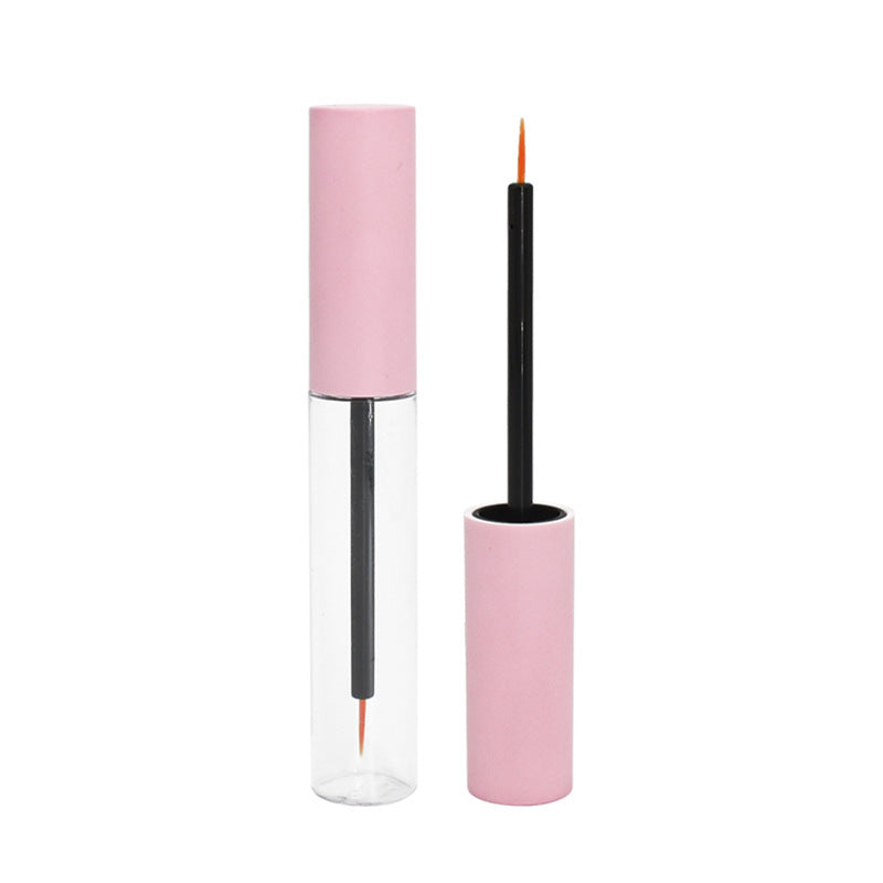 Densara Eyebrow and Lash Fiber Filler pink matte applicator tube, open and closed