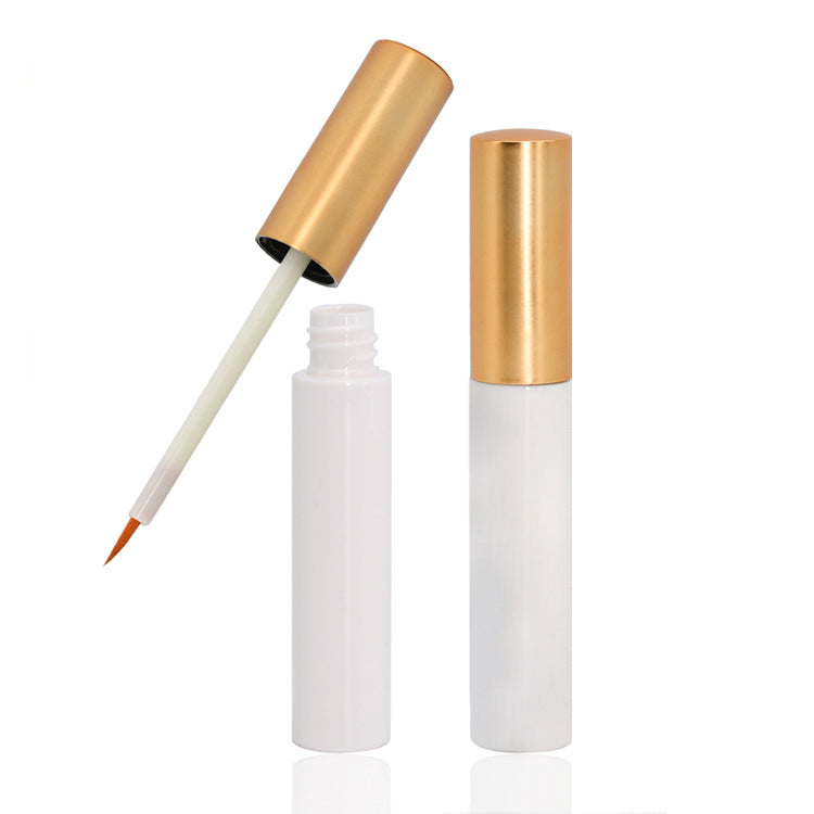 Densara Eyebrow and Lash Fiber Filler white and gold applicator tube, open and closed