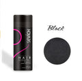 Sevich Hair Building Fibers bottle in Black shade with color swatch