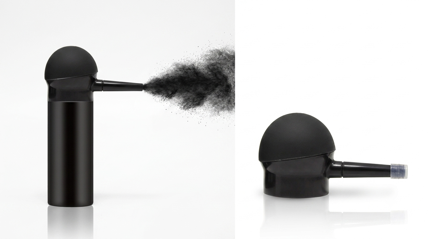 Trichara hair fiber spray applicator nozzle