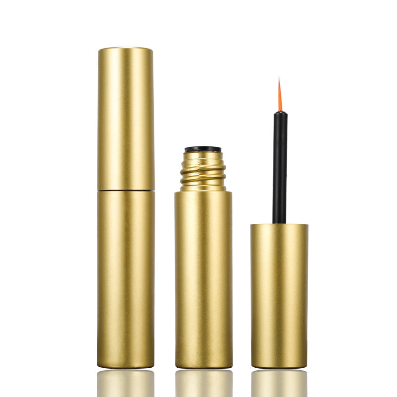 Densara Eyebrow and Lash Fiber Filler gold applicator tube, open and closed