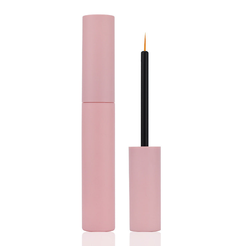 Densara Eyebrow and Lash Fiber Filler pink matte applicator tube, open and closed