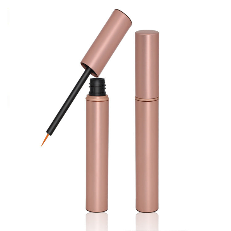 Densara Eyebrow and Lash Fiber Filler rose gold applicator tube, open and closed