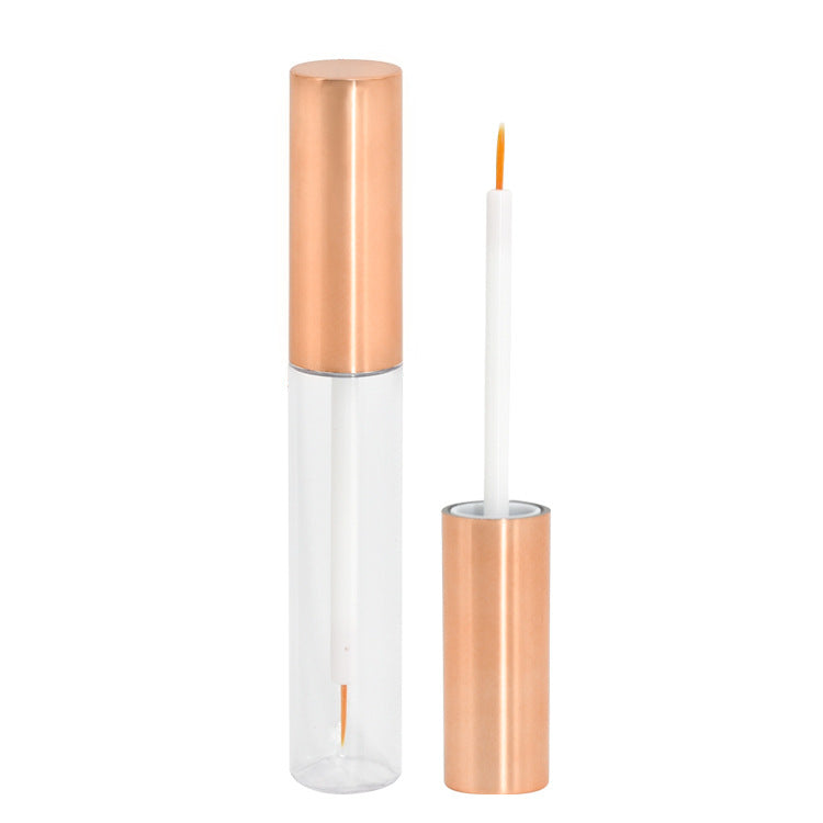 Densara Eyebrow and Lash Fiber Filler rose gold applicator tube open, brush detail