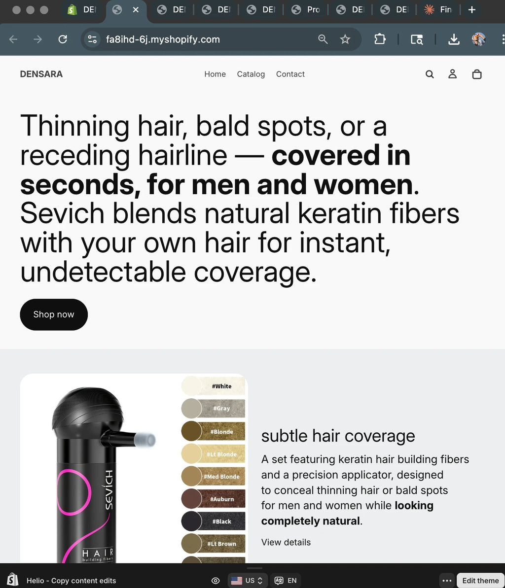 Close-up of the Densara Derma Roller being rolled along a hair part